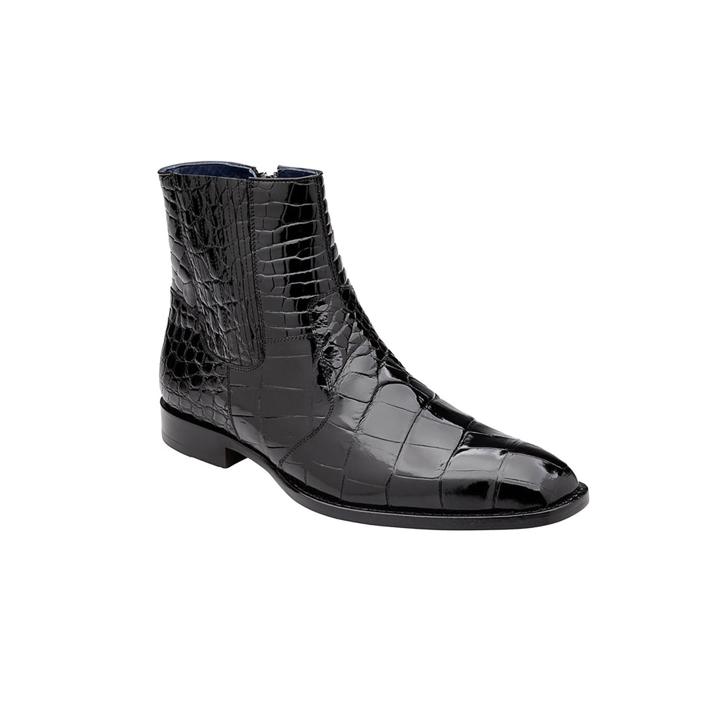 Belvedere R32 Ivan Men's Shoes Black Exotic Alligator Ankle Boots (BV3053)-AmbrogioShoes