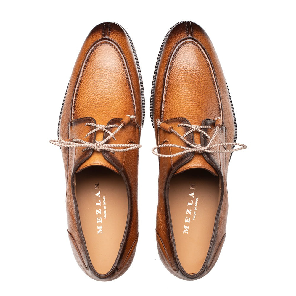 Mezlan Fratello 20937 Men's Shoes Cognac Deer-Skin Leather Derby Split-Toe Oxfords (MZ3648)-AmbrogioShoes