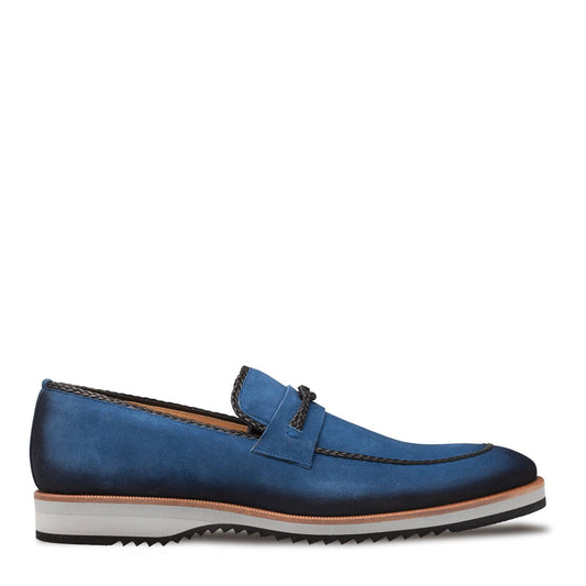 Mezlan Puerto 20837 Men's Shoes Cobalt Blue Suede Leather Loafers (MZ3652)-AmbrogioShoes