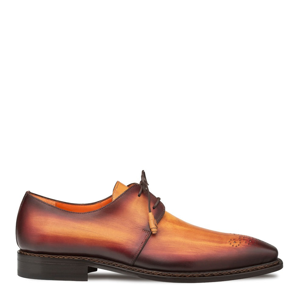 Principe 20842 Men's Shoes Tan & Rust Principe Patina Leather Derby Oxfords (MZ3643)-AmbrogioShoes